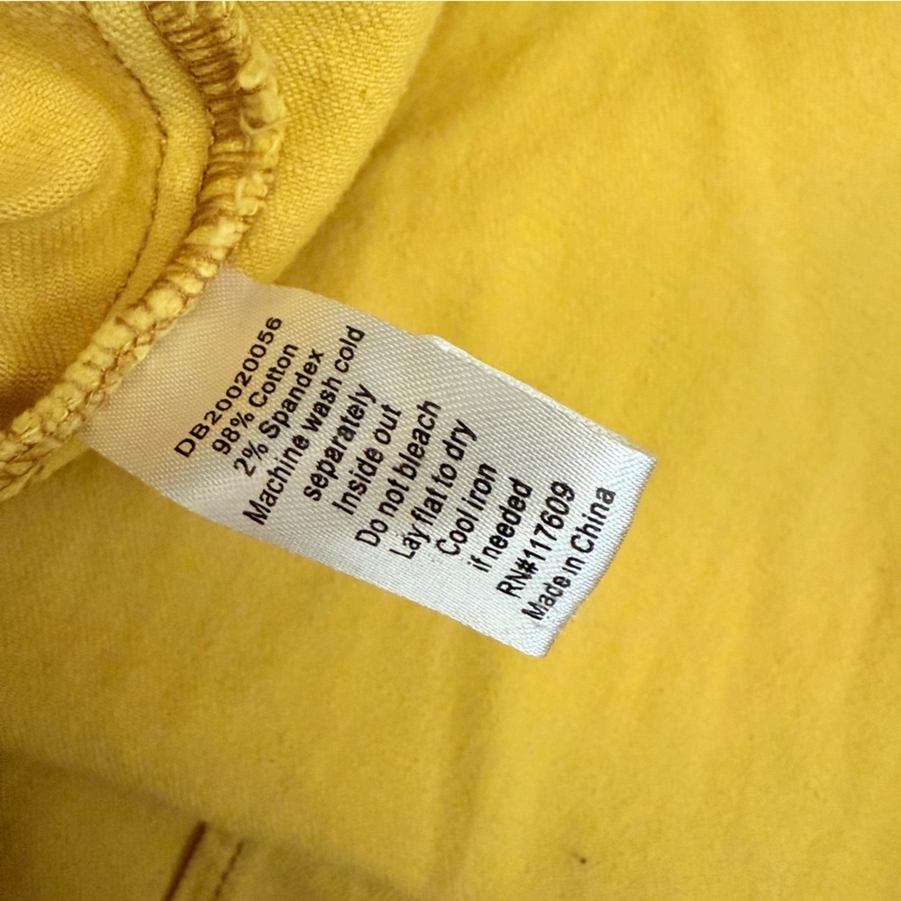 DownEast Jennika Yellow Jean Dress XXL Button Front V Neck Casual Chic Pockets - Picture 7 of 8